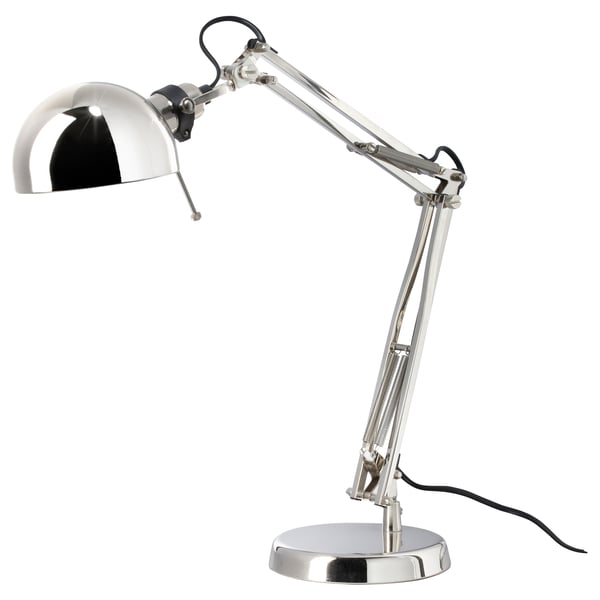 FORSÅ work lamp, nickel-plated, 12 cm
