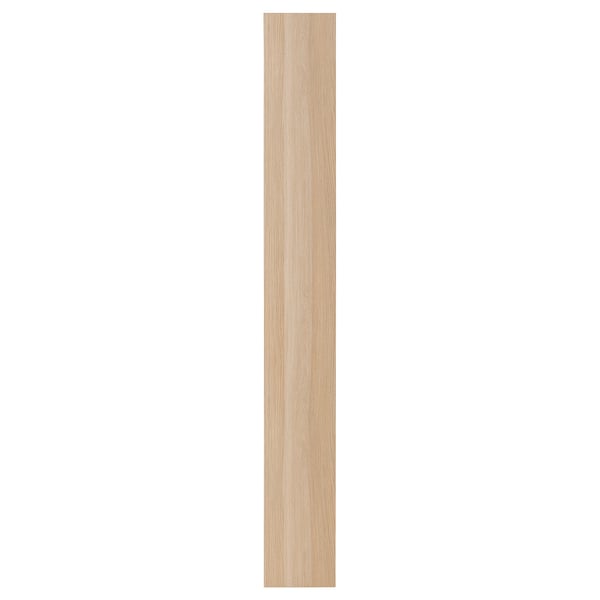 FORSAND door with hinges, white stained oak effect, 25x229 cm