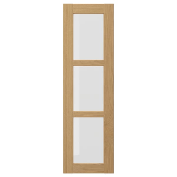 FORSBACKA glass door, oak, 30x100 cm