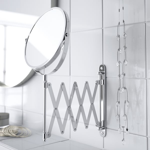 FRÄCK mirror, stainless steel, 17 cm