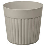 FRÄKENVÄXT plant pot, in/outdoor/dark grey-beige, 24 cm