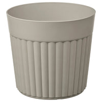 FRÄKENVÄXT plant pot, in/outdoor/dark grey-beige, 24 cm