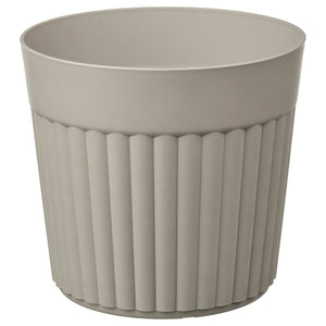 FRÄKENVÄXT plant pot, in/outdoor/dark grey-beige, 24 cm