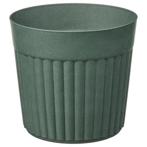 FRÄKENVÄXT plant pot, in/outdoor/deep green, 24 cm