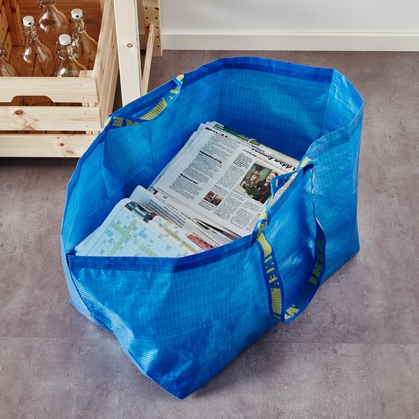 FRAKTA carrier bag, large, blue, 55x37x35 cm/71 l