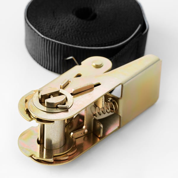 FRAKTA loading strap with buckle, black, 5 m, 2 pack