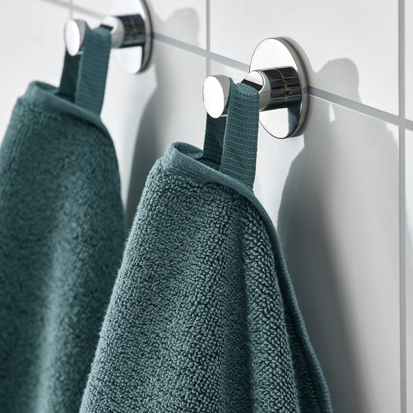 FREDRIKSJÖN bath towel, grey-turquoise, 140x70 cm