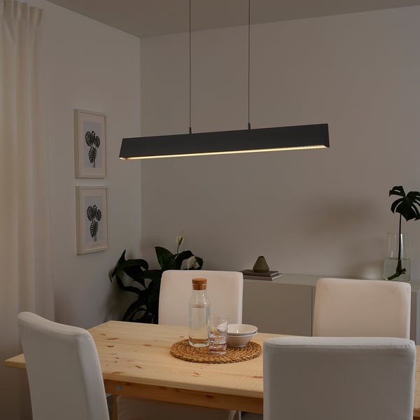 FRIDSLUND LED pendant lamp, black, 90 cm