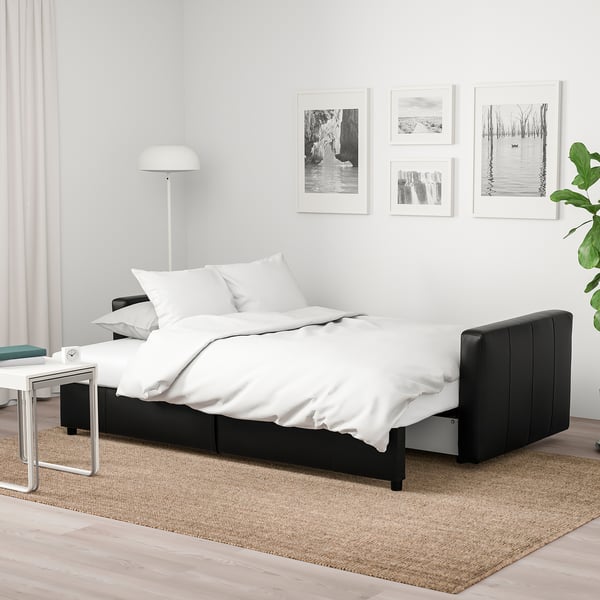 FRIHETEN three-seat sofa-bed, Bomstad black, 199x144 cm