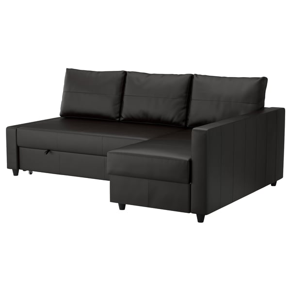 FRIHETEN corner sofa-bed with storage, Bomstad black