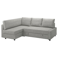 FRIHETEN / KLAGSHAMN corner sofa-bed with storage, Faringe light grey, 230 cm