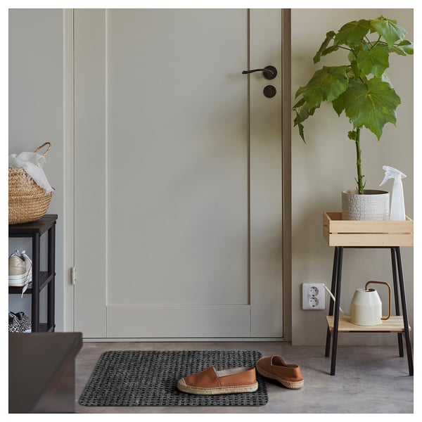 FRIKTION door mat, grey, 38x58 cm