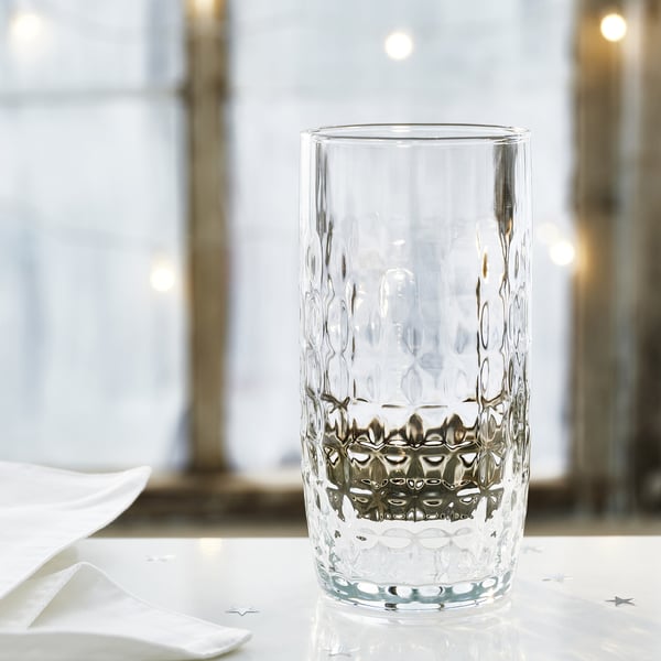 FRÖJDA glass, clear glass, 40 cl, 4 pack