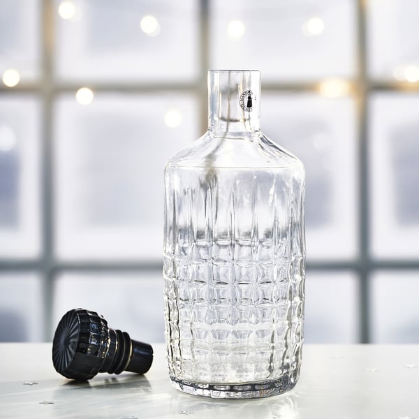 FRÖJDA carafe with stopper, clear glass, 1.0 l