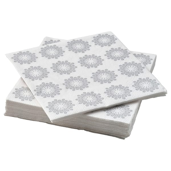 Ikea FRÖJDA - Paper napkin, white/grey, 33x33 cm