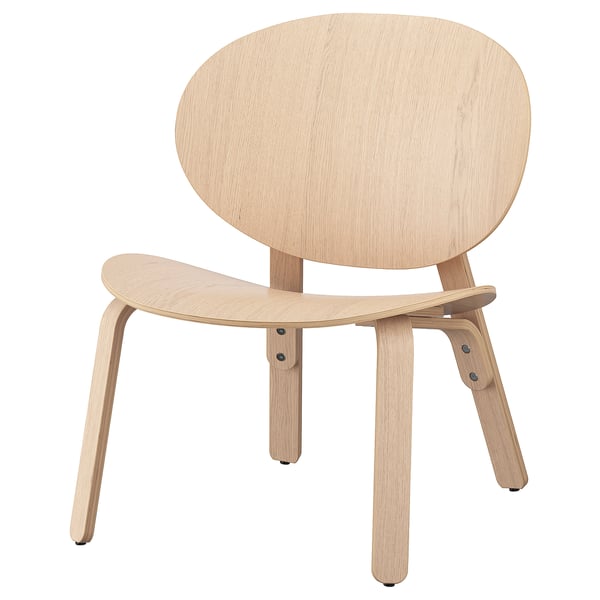 FRÖSET easy chair, white stained oak veneer, 59x74x57 cm