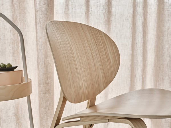 FRÖSET easy chair, white stained oak veneer, 59x74x57 cm