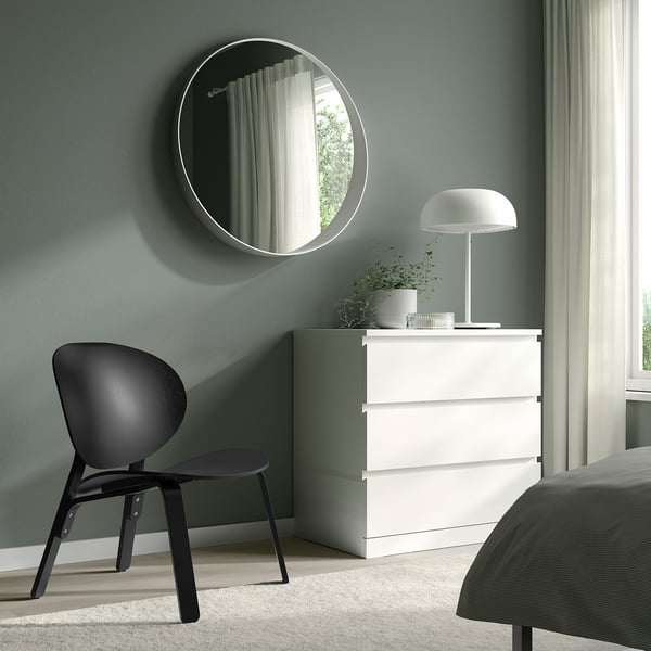 FRÖSET easy chair, black stained oak veneer, 59x74x57 cm