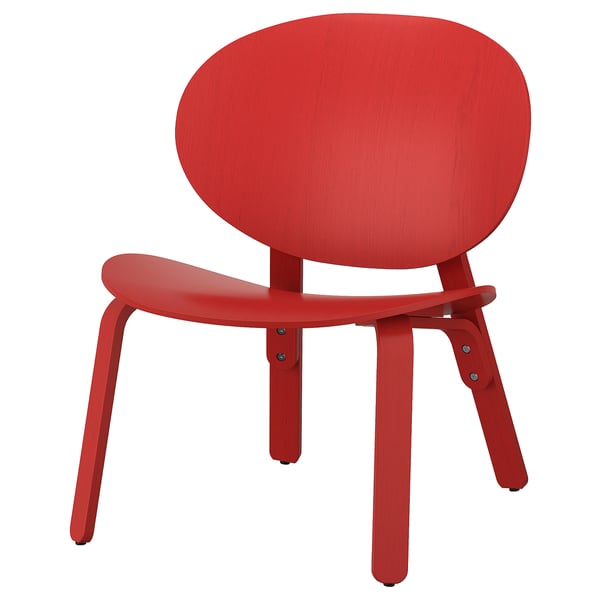 FRÖSET easy chair, red stained oak veneer, 59x74x57 cm