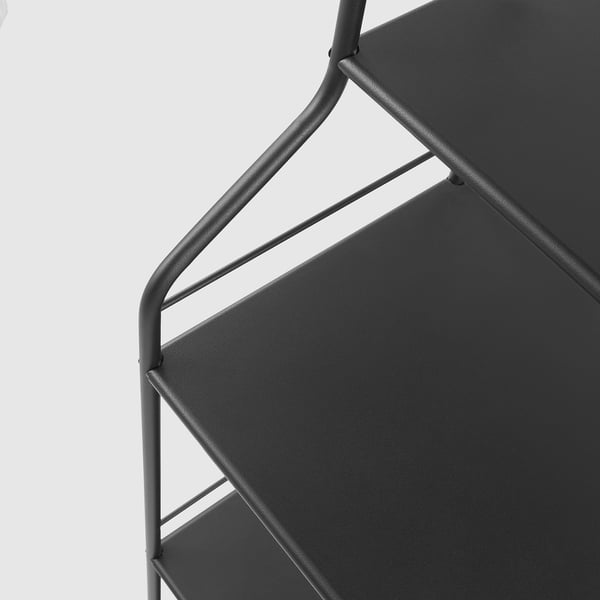 FRÖSJÖN shelving unit, black, 40x156 cm