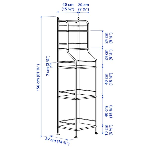 Ikea FRÖSJÖN - Shelving unit, black, 40x156 cm