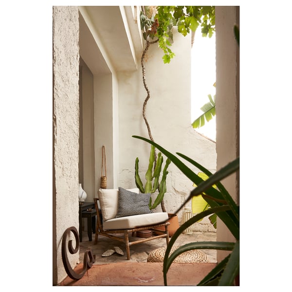 FRÖSÖN/DUVHOLMEN back cushion, outdoor, beige, 62x44 cm