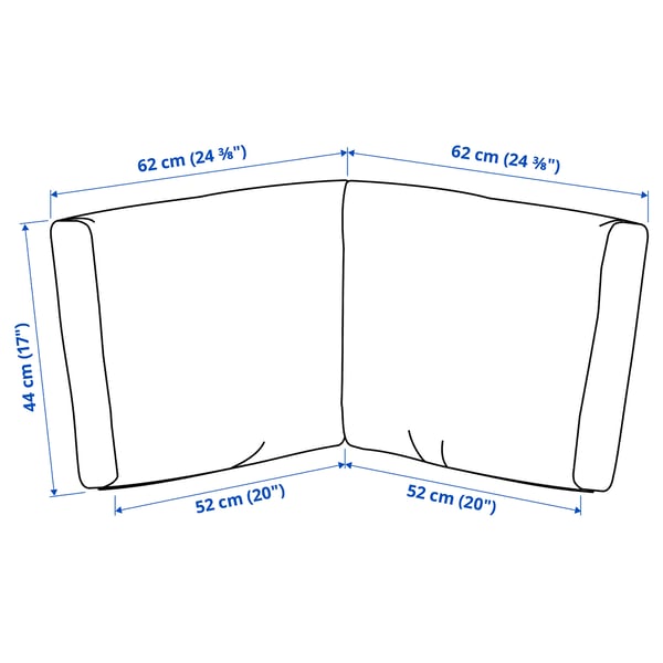 FRÖSÖN/DUVHOLMEN back cushion for corner unit, beige, 62x62x44 cm