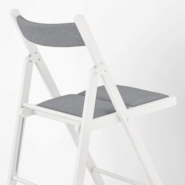FRÖSVI folding chair, white/Knisa light grey, 38x78x49 cm