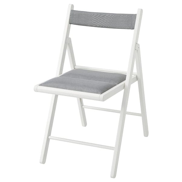 Ikea FRÖSVI - Folding chair, white/Knisa light grey ,