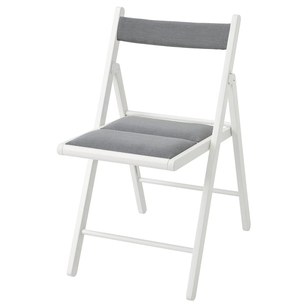 FRÖSVI folding chair, white/Knisa light grey, 38x78x49 cm