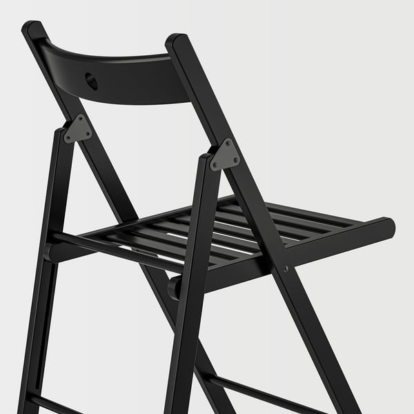 FRÖSVI folding chair, black, 38x77x51 cm