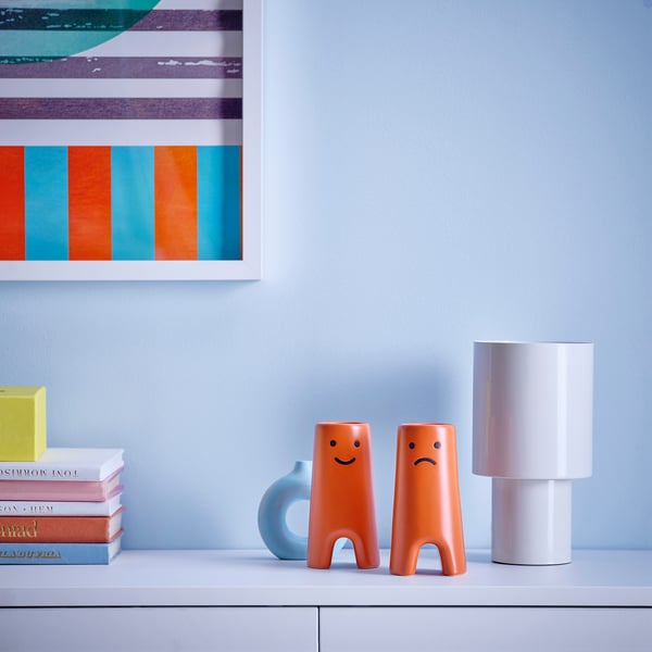 FRÖVÄXT vase, brown-orange, 14 cm