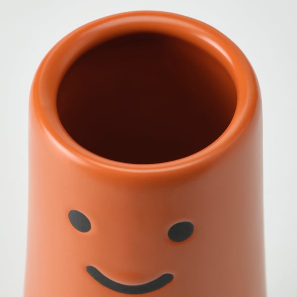 FRÖVÄXT vase, brown-orange, 14 cm
