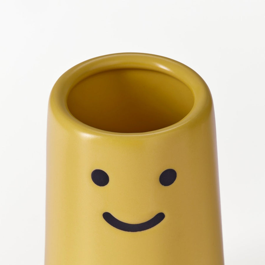FRÖVÄXT vase, yellow, 14 cm