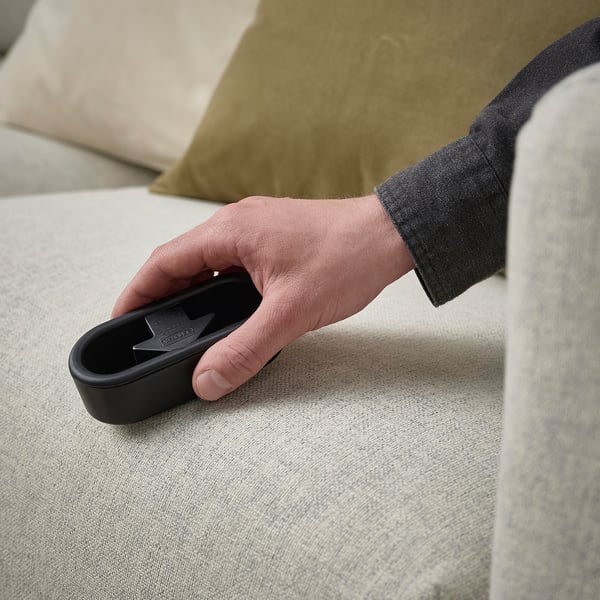 FRUKTPLOCKARE lint brush, black/light grey, 12x6x4 cm