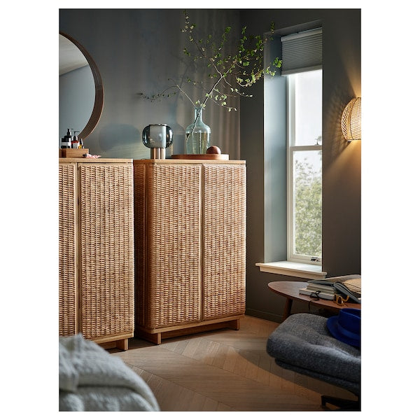 FRYKSÅS cabinet, rattan, 81x124 cm