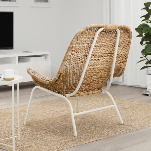 Ikea FRYKSÅS - Armchair with cushion, rattan/natural rattan