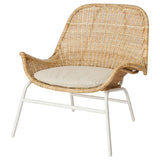 FRYKSÅS armchair and footstool, rattan/Risane natural