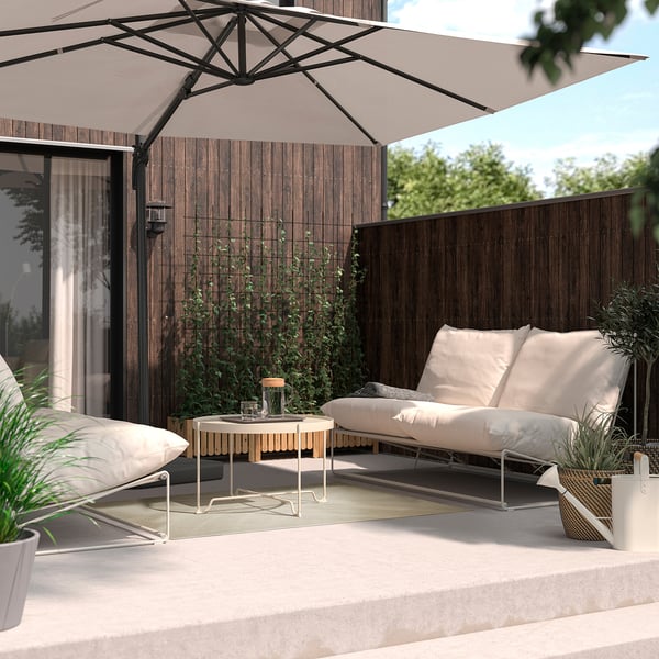 FULLMAKT rug flatwoven, in/outdoor, beige/mélange, 170x240 cm