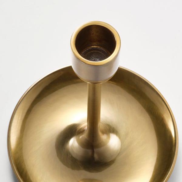 FULLTALIG candlestick, set of 3, brass-colour