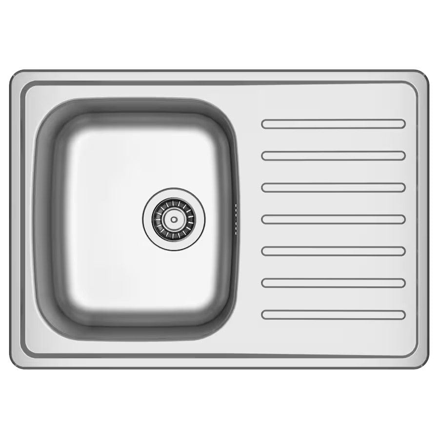 Ikea FYNDIG 1 bowl inset sink with drainer, stainless steel, 70x50 cm