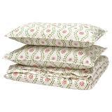 FYRISVIDE duvet cover and 2 pillowcases, white/floral pattern, 240x220/50x80 cm