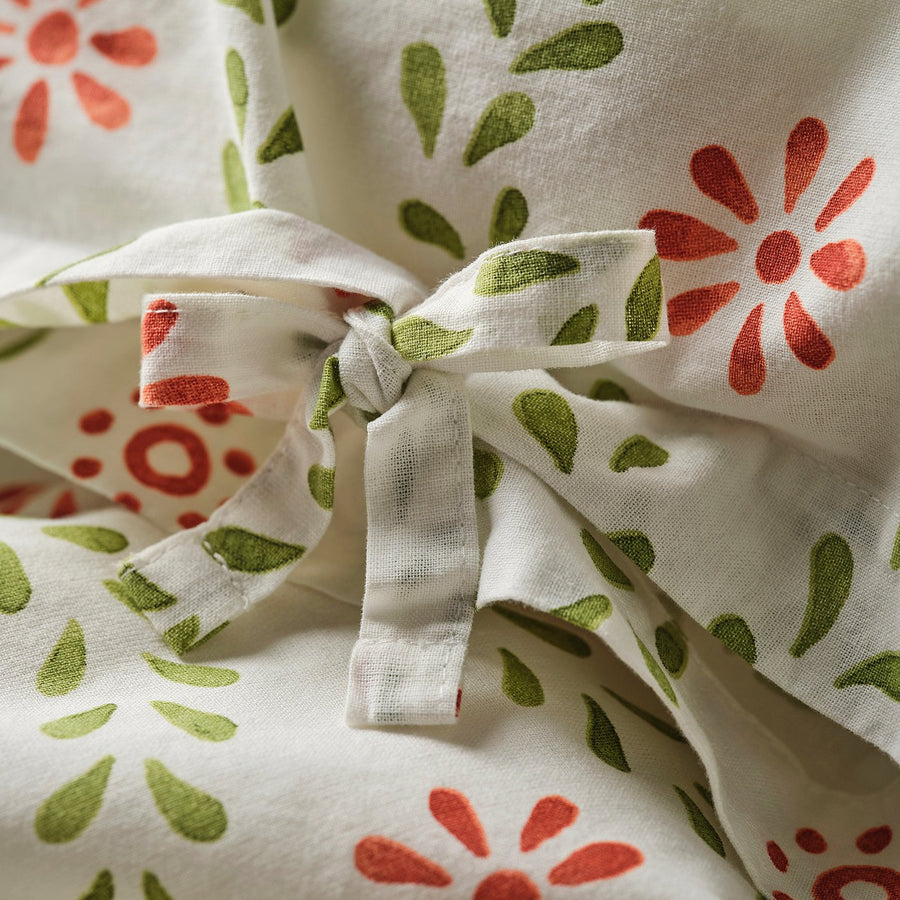 FYRISVIDE duvet cover and pillowcase, white/floral pattern, 150x200/50x80 cm
