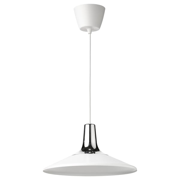 FYRTIOFYRA pendant lamp, chrome effect/white, 38 cm