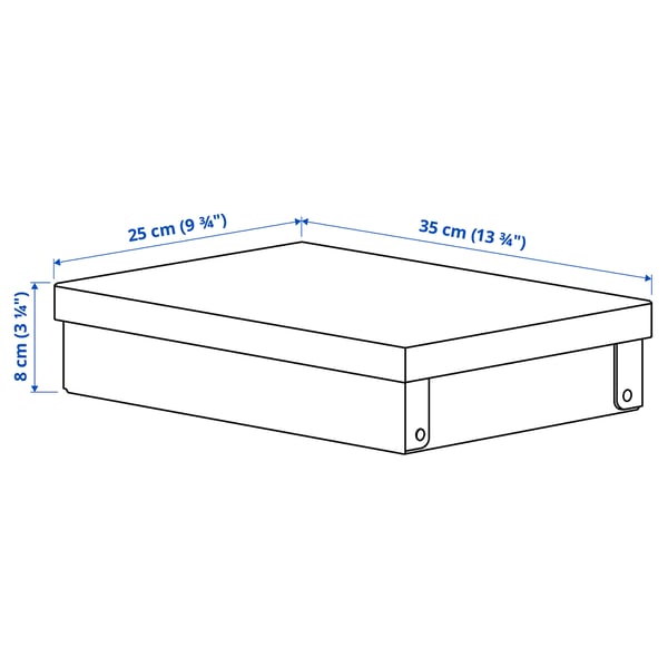 GÄRDESGÅRD storage box with lid, natural, 25x35x8 cm