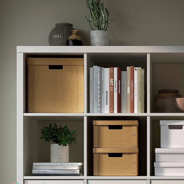 GÄRDESGÅRD storage box with lid, natural, 32x35x31 cm