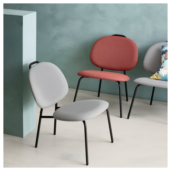 GÄVLE easy chair, Diseröd red, 54x70x68 cm