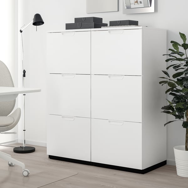 GALANT storage combination with filing, white, 102x120 cm