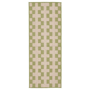Ikea GÅNGSTIG - Kitchen carpet, flatweave green/dirty white,45x120 cm