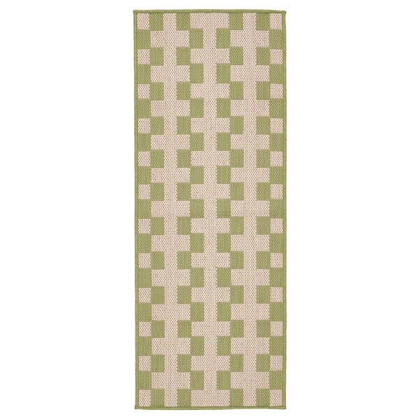 Ikea GÅNGSTIG - Kitchen carpet, flatweave green/dirty white,45x120 cm